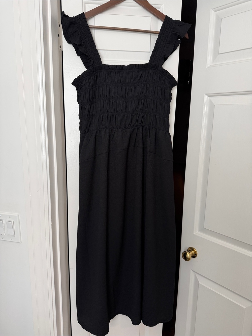 Black Smocked Sundress with Ruffle Straps - Old Navy